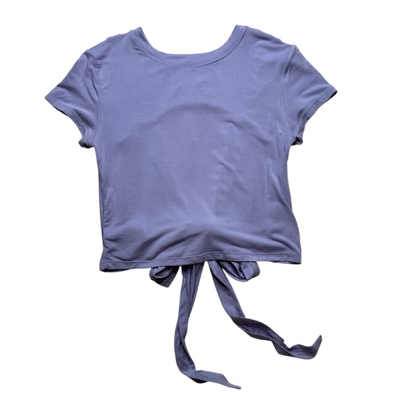 Blogilates Reversible Bow Back Short Sleeve Tee Lilac Purple Size M - Picture 3 of 8